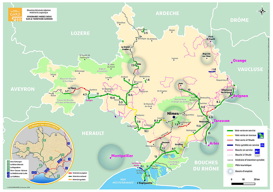 Cartographie des voies vertes et itinéraires doux  - Agrandir l'image (fenêtre modale)